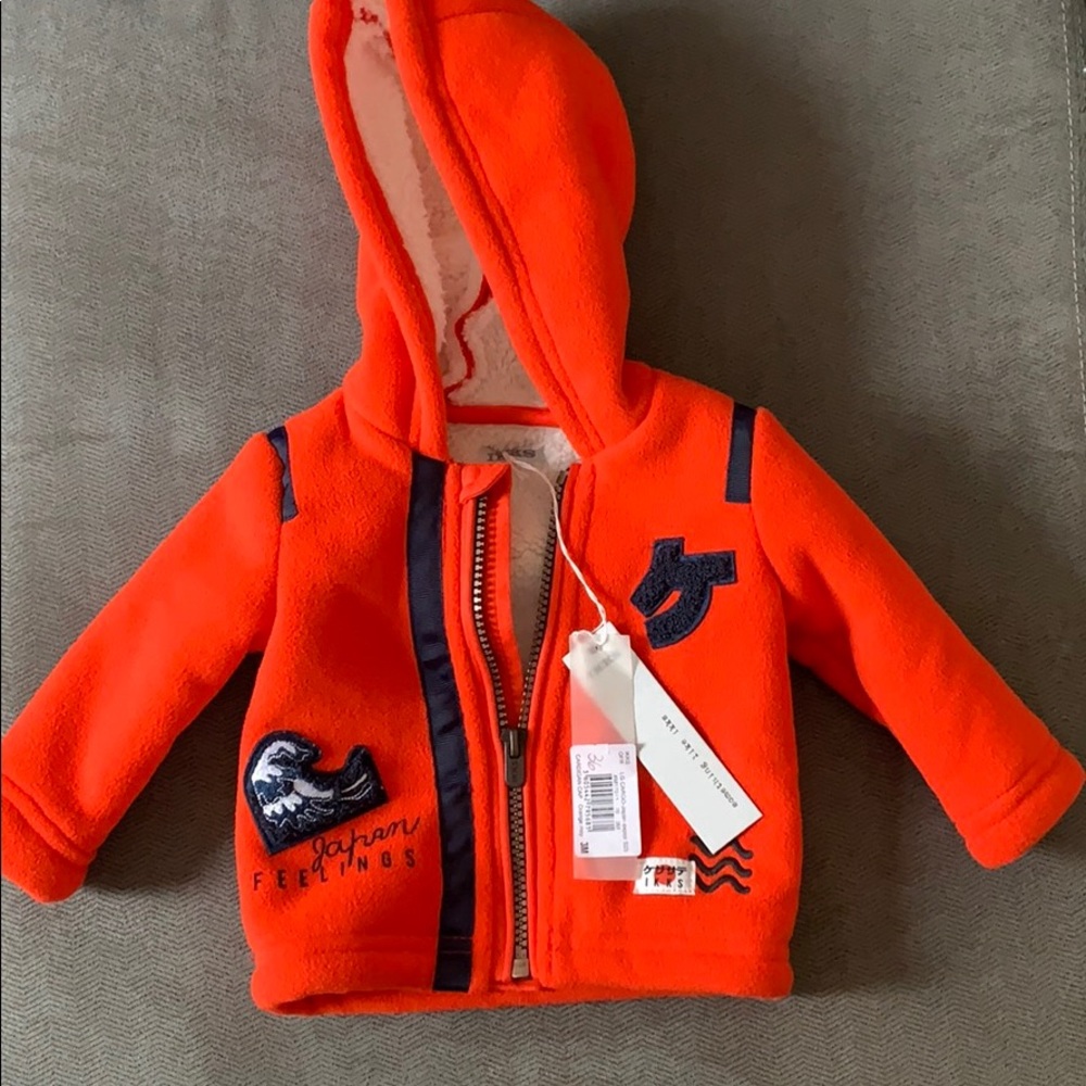 IKKS Sherpa-lined Zip Jacket - Baby boys 3M - NEW